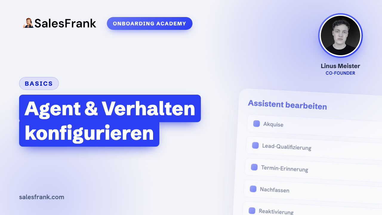 Thumbnail: Agent & Verhalten konfigurieren